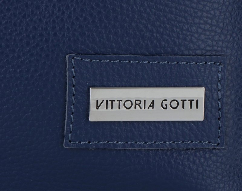 Torebka Skórzana VITTORIA GOTTI Made in Italy Granatowa