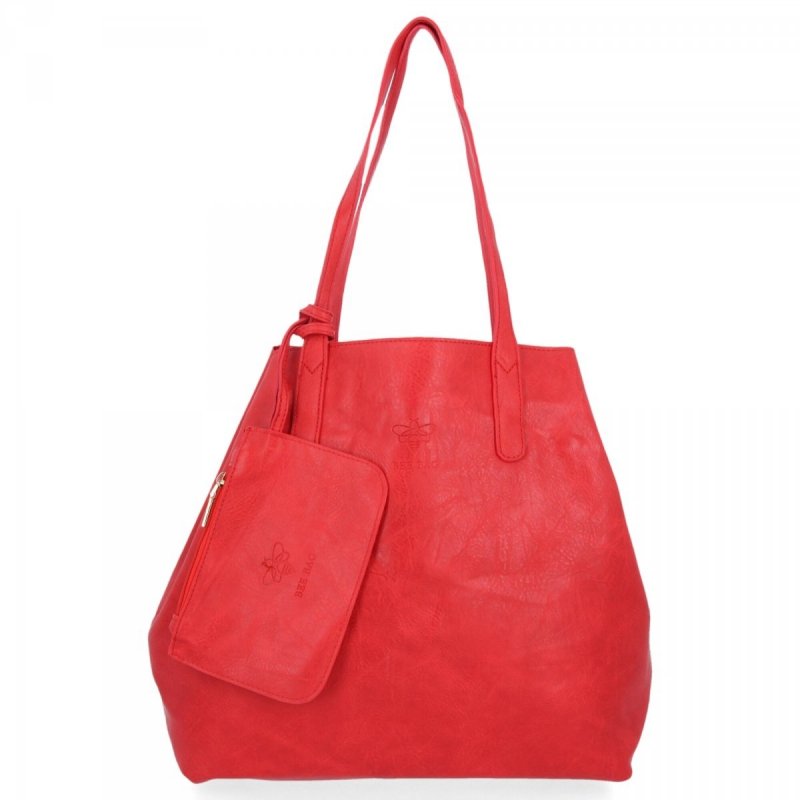 BEE BAG Torebka Damska Shopper Listonoszka Zoey Czerwona