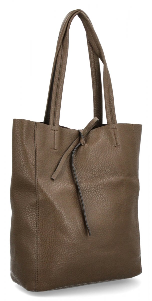 Torebka Damska typu Shopper Bag z Kosmetyczką firmy Herisson Ciemno Ziemista
