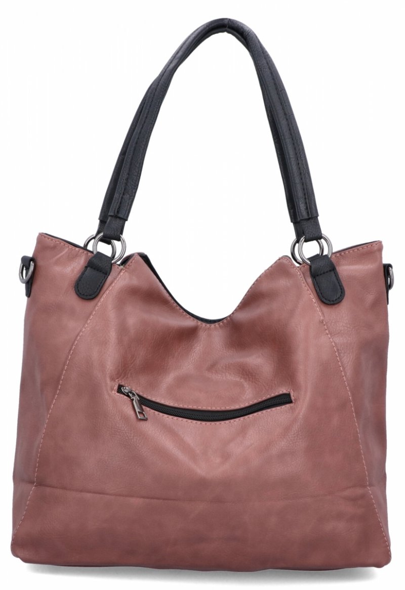 Duża Torebka Damska Shopper Bag firmy Hernan Brudny Róż