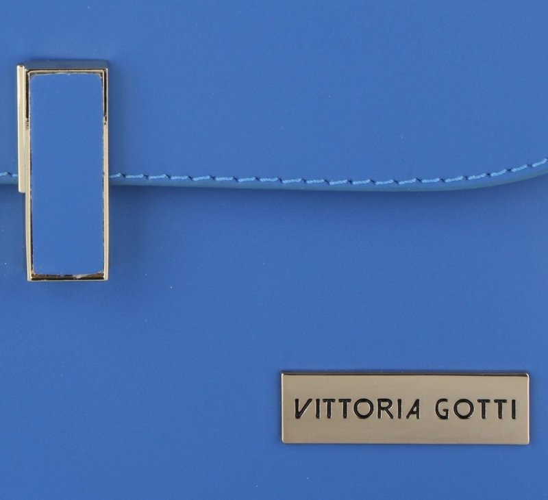 Listonoszka Skórzana VITTORIA GOTTI Made in Italy Kobaltowa