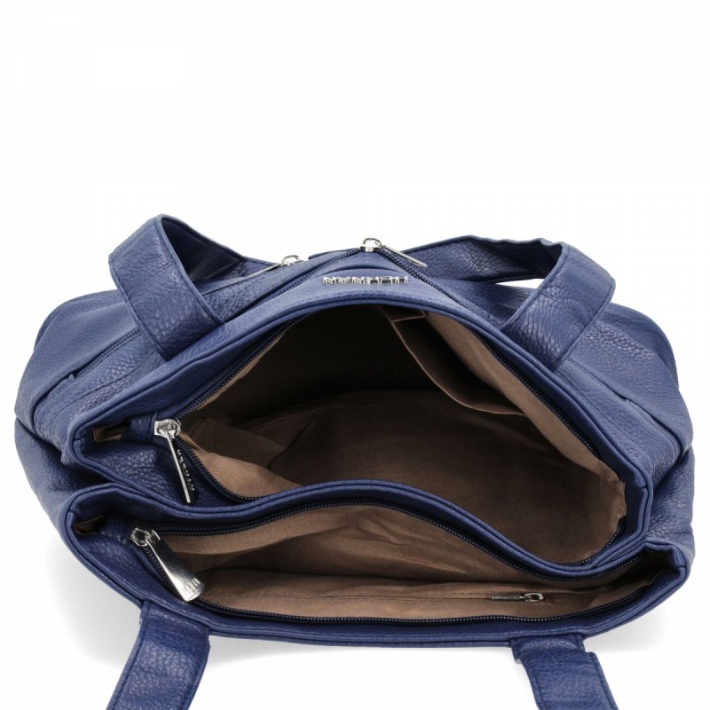Torebka Damska typu Shopper Bag firmy Hernan Ciemno Granatowa