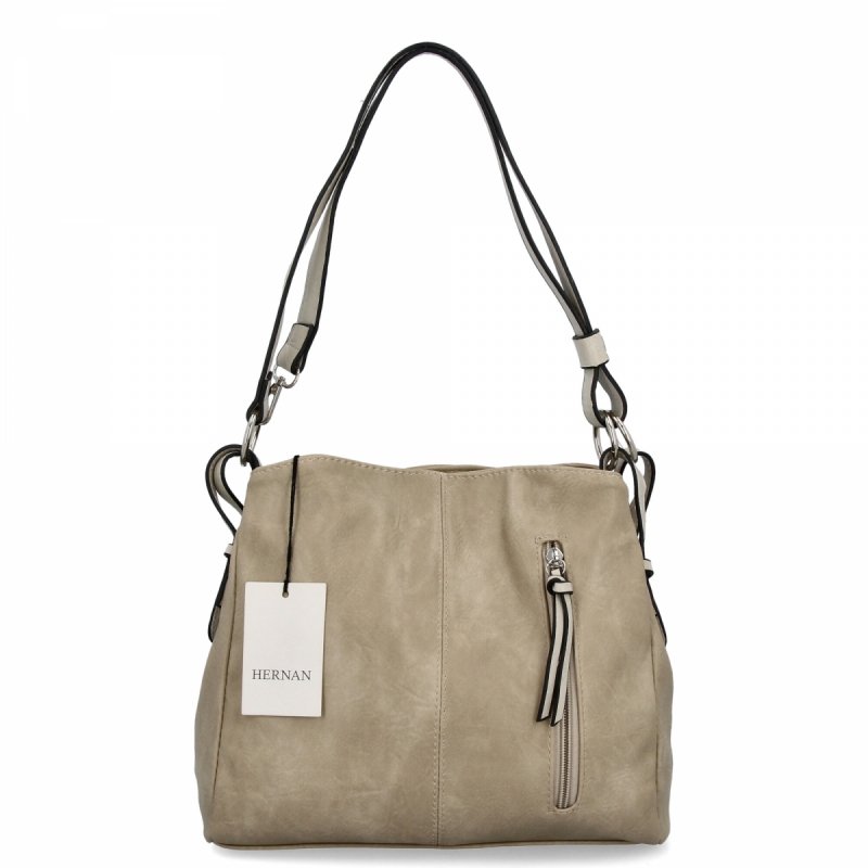 Torebka Damska Shopper Bag XL firmy Hernan Ciemno Beżowa