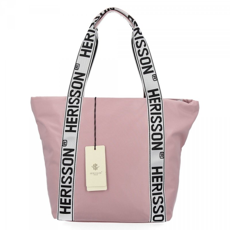 Modna Torebka Shopper Bag XL firmy Herisson Pudrowy Róż