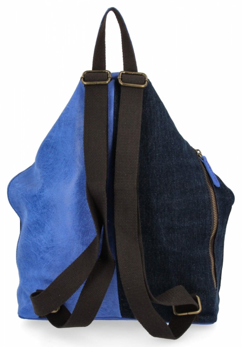 Modny Plecak Damski XL Kobaltowy/Jeansowy
