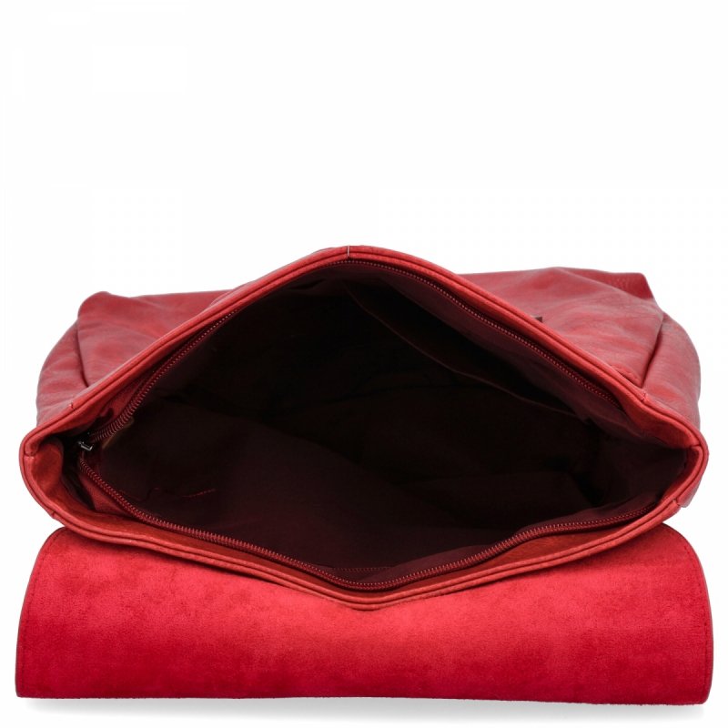 Modny Plecak Damski Vintage firmy Herisson Ciemno Czerwony