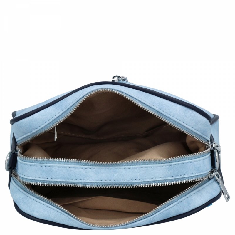 Dwukomorowa Torebka Listonoszka firmy Herisson Błękitna/Granatowa