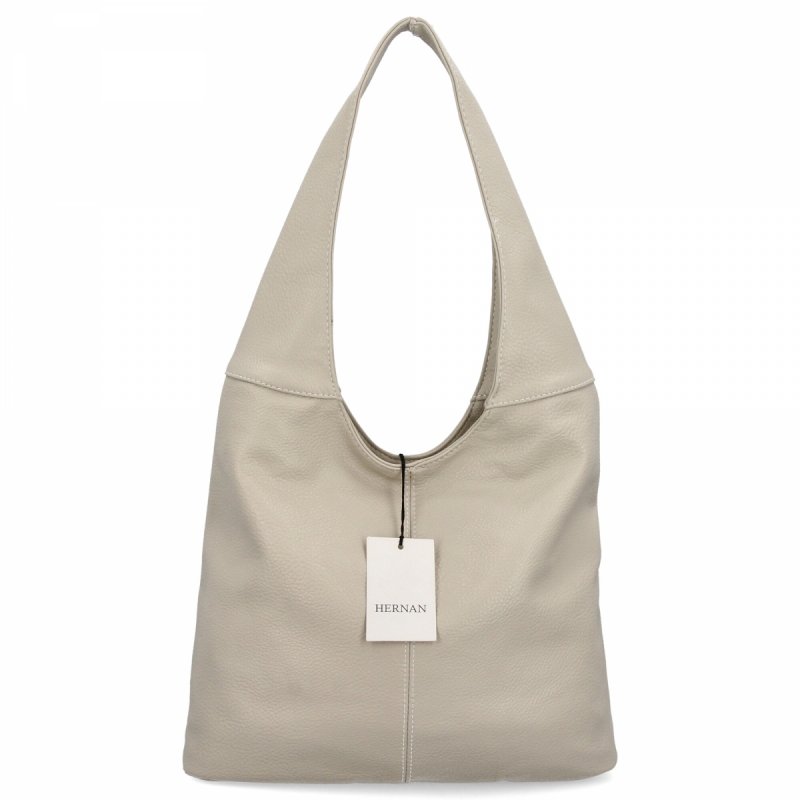 Uniwersalna Torebka Damska Shopper Bag firmy Hernan Beżowa