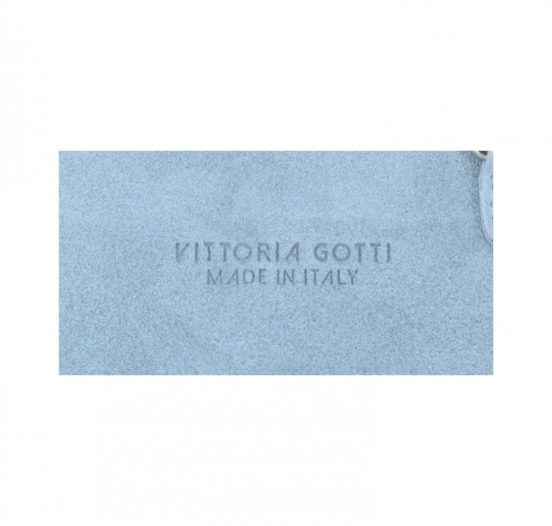 Listonoszka Skórzana VITTORIA GOTTI Made in Italy Błękitna