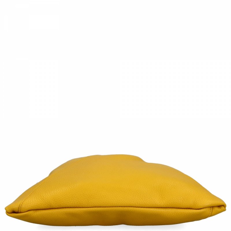 Torebka Skórzana Shopper Bag z Etui Żółta