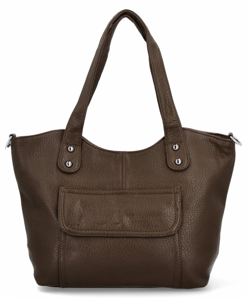 Torebka Damska typu Shopper firmy Herisson Ciemno Ziemista