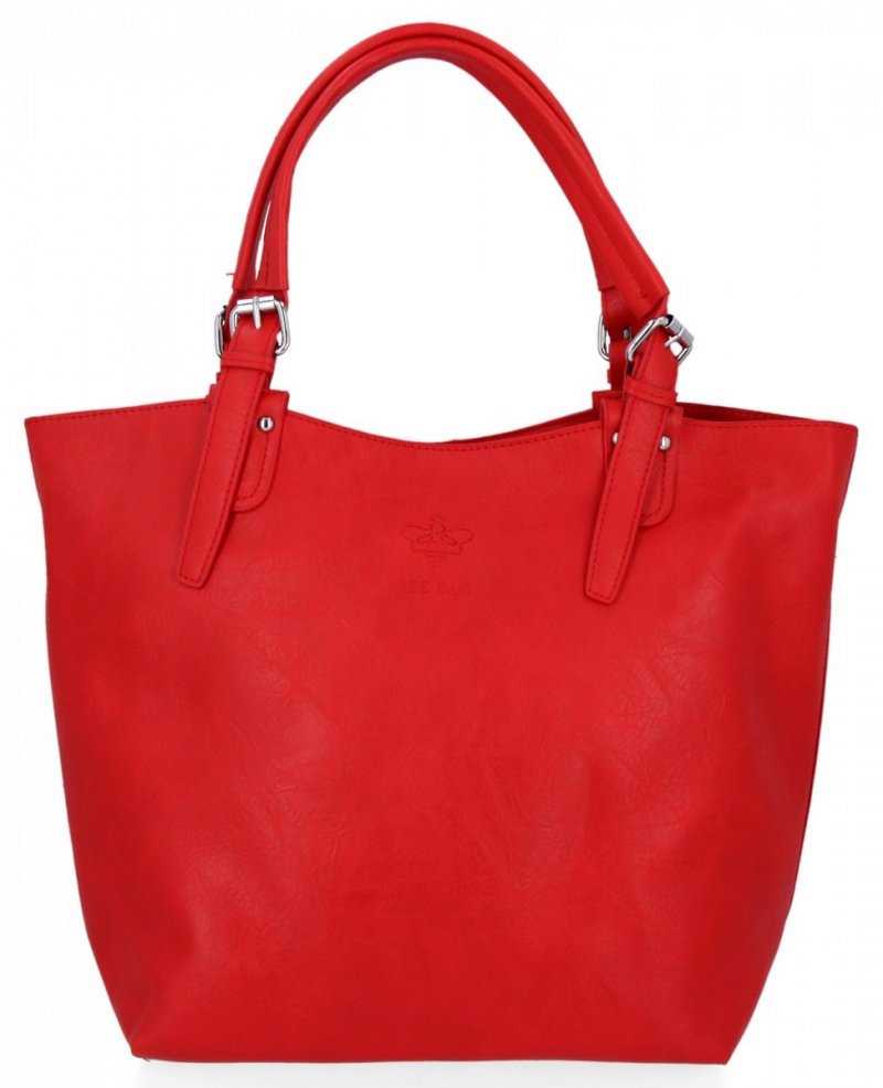 BEE BAG Torebka Damska Shopper Listonoszka Linda Czerwona