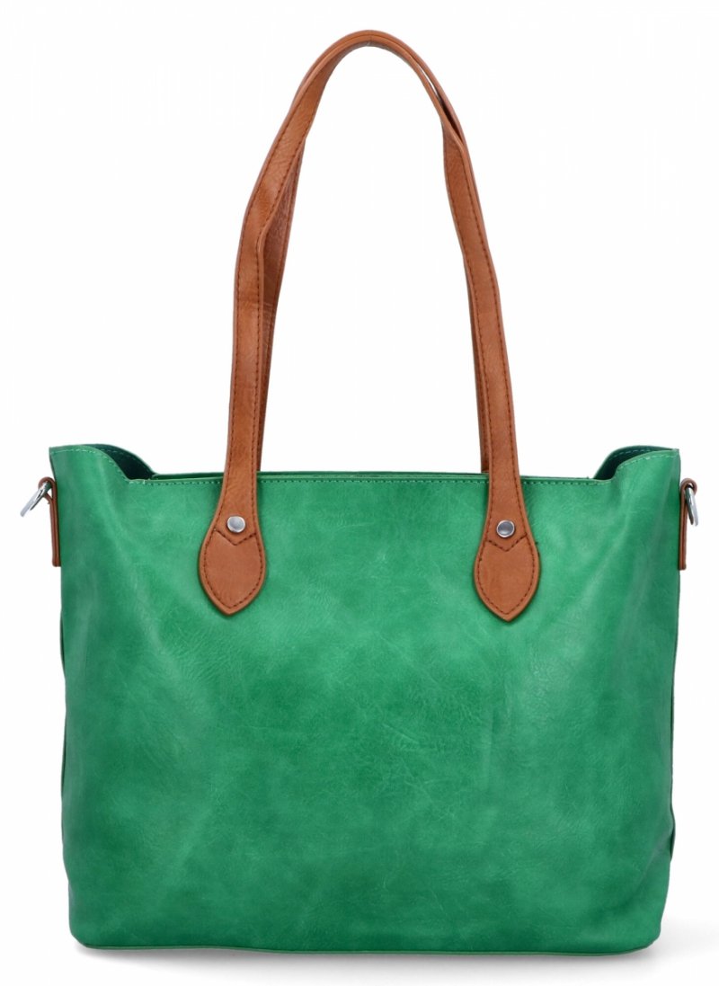 Duża Torebka Shopper Bag XL z Kosmetyczką firmy Herisson Zielona