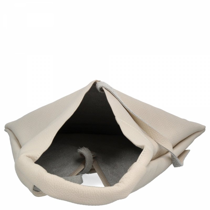 Torebka Skórzana Shopper Bag z Etui Beżowa