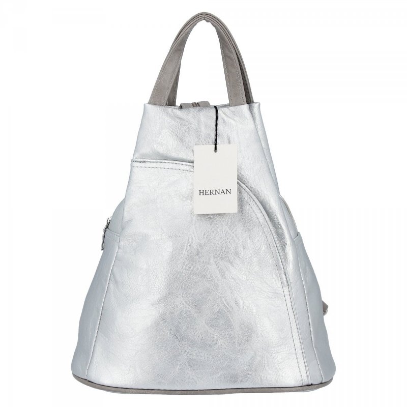 Uniwersalny Plecak Damski firmy Hernan Srebrny