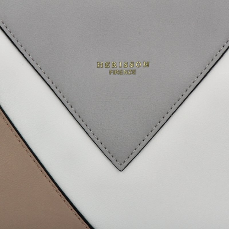 Stylowa Torebka Damska Na Ramię firmy Herisson  Ciemno Beżowa