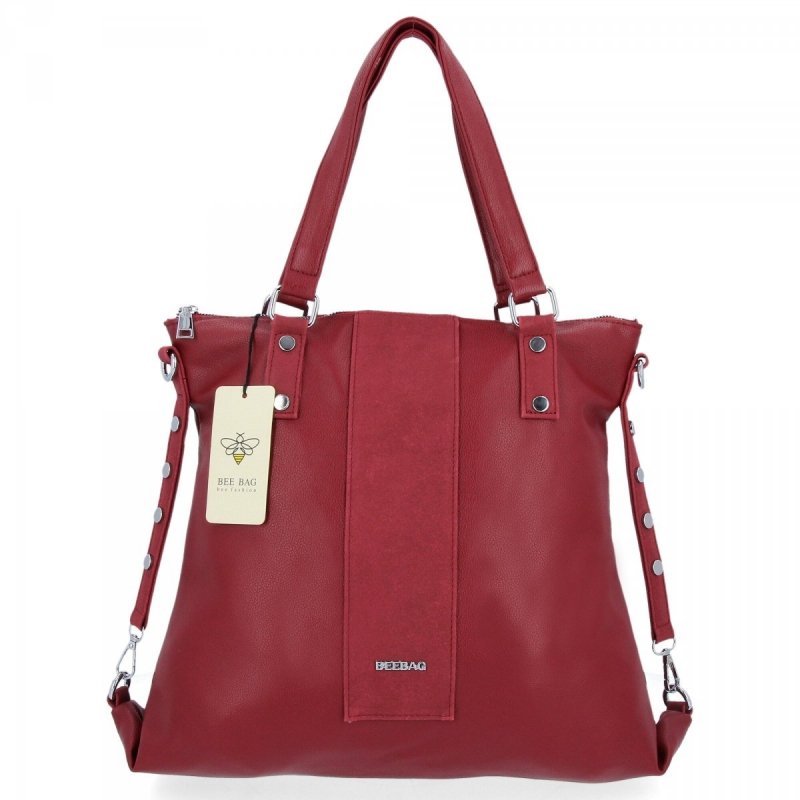 Torebka Damska typu Shopper Bag XL firmy Bee Bag Bordowa