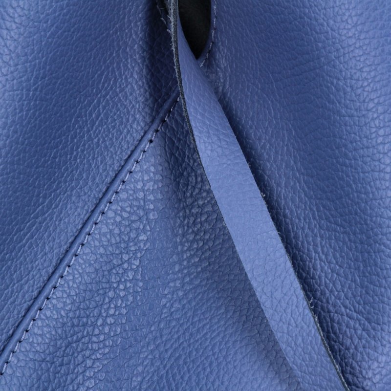 Torebka Skórzana Shopper Bag z Etui Jasno Niebieska