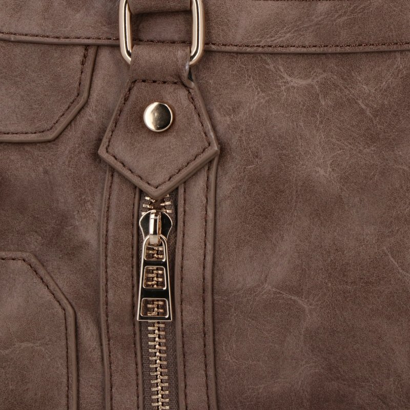 Torebka Damska w Stylu Vintage firmy Herisson Ciemno Beżowa