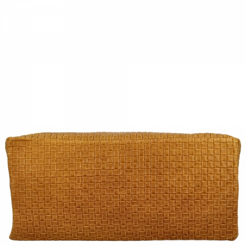 Stylowa Torebka Skórzana Shopper Bag Musztarda