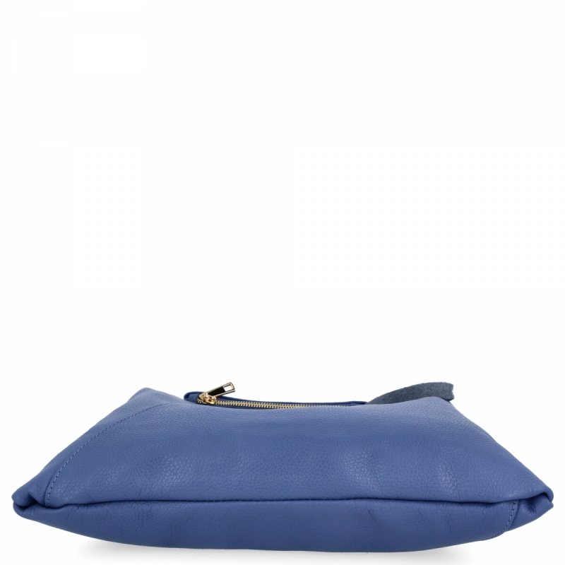 Torebka Skórzana Shopper Bag z Etui Jasno Niebieska