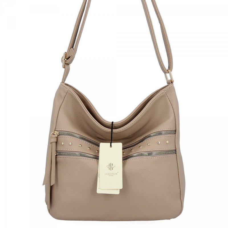 Torebka Damska Listonoszka firmy Herisson  Ciemno Beżowa