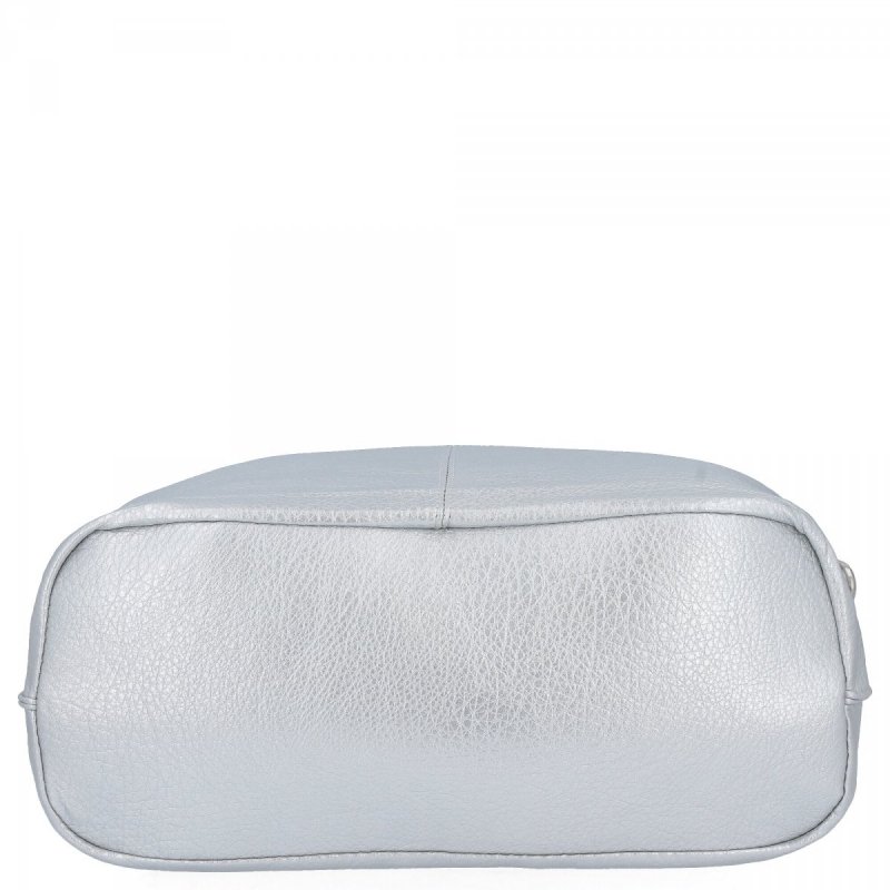 Duże Torebki Damskie Shopper Bag XXL firmy Hernan Srebrna