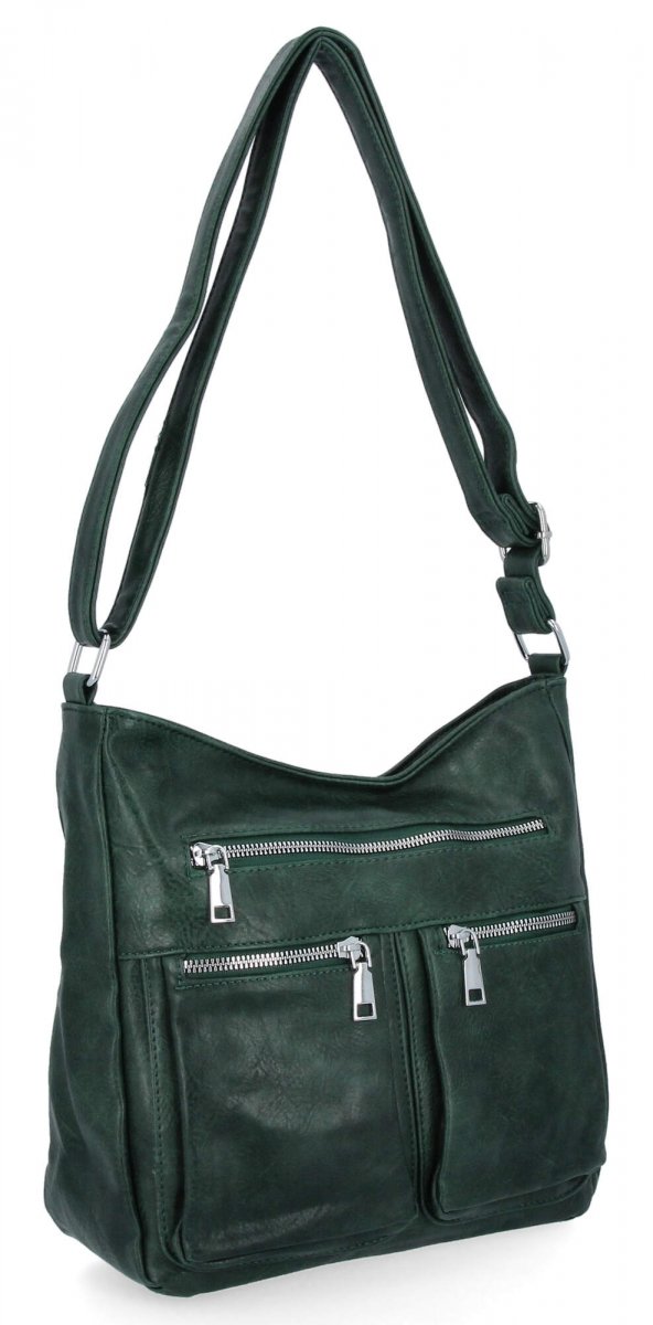 Miejska Torebka Damska Listonoszka firmy Herisson Butelkowa Zieleń