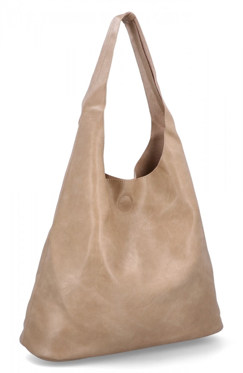 Duża Torebka Damska XL Shopper Bag z Kosmetyczką firmy Herisson Ciemno Beżowa