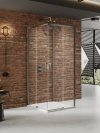 NEW TRENDY Kabina prysznicowa PRIME GUNMETAL BRUSHED 2D prostokątna przyścienna L 90x80x200 szkło czyste 6mm Active Shield 2.0 K-4963