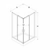 NEW TRENDY Kabina prysznicowa SUVIA 2D kwadratowa U 90x90x185 szkło satynowe 5mm 