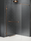 NEW TRENDY  Kabina prysznicowa AVEXA COPPER BRUSHED walk-in U 110x200 szkło czyste 8mm Active Shield 2.0  EXK-7170