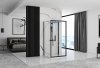 REA - Kabina Prysznicowa Przyścienna RAPID FOLD Black - Czarna /drzwi 80 + ścianka 100 x2 + ramię x2
