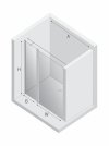 NEW TRENDY Drzwi wnękowe NEW SOLEO GOLD BRUSHED 1D U 100x195 szkło czyste 6mm Active Shield 2.0 - z elementem stałym  - wsp. Równoległy D-0772A-WK