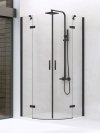 NEW TRENDY - Kabina półokrągła R55 New MERANA BLACK 90x90x195  K-0536