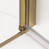 NEW TRENDY Drzwi wnękowe NEW SOLEO GOLD BRUSHED 1D U 100x195 szkło czyste 6mm Active Shield 2.0 - z elementem stałym D-0772A