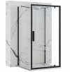REA - Kabina Prysznicowa Przyścienna RAPID SWING Black-Czarna  /drzwi 120 + ścianka 100 x2 + ramię x2