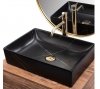 REA - Umywalka nablatowa INGA Black Marble Mat