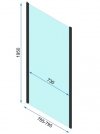 REA - Kabina Prysznicowa Przyścienna RAPID FOLD Black - Czarna /drzwi 90 + ścianka 80 x2 + ramię x2