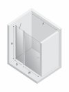 NEW TRENDY Drzwi wnękowe NEW SOLEO GOLD BRUSHED 1D U 90x195 szkło czyste 6mm Active Shield 2.0 - z elementem stałym D-0771A