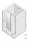 NEW TRENDY Drzwi wnękowe PRIME GUNMETAL BRUSHED 1D L 130x200 szkło czyste 6mm Active Shield 2.0 D-0891A
