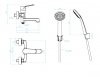 KUCHINOX - Bateria wannowa ATEZ ścienna z zestawem natryskowym Czarna  BTK_711D