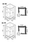 WANA - Kabina kwadratowa SKIROS linia CLASSIC 90x90x185