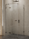 NEW TRENDY Kabina prysznicowa 90x80x200 Avexa Gunmetal Brushed pojedyncze drzwi EXK-3325/EXK-3355
