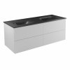 BESCO Szafka Akya Classic Biały Połysk 131 z umywalką gun metal + klik-klak chrom #KAC-131-GMC