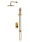 CERSANIT - Set b262 zestaw podtynkowy INVERTO złoty z baterią wannowo-natryskową, uchwyty 2 design in 1: złote  S952-007