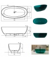 BESCO Wanna wolnostojąca Mexa Blue Wave 170x78 syfon chrom #WAM-170-BWC