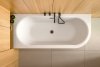 BESCO Wanna wolnostojąca Avita A-line 170 Prawa + syfon klik-klak chrom z przelewem slim #WAA-170APS