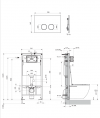 OMNIRES STRONGFRAME stelaż podtynkowy do miski toaletowej z ECO spłukiwaniem + MINIMAL przycisk spłukujący miedź połysk FLUSH SET STFWCECO1M-RCP