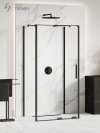 NEW TRENDY Kabina przyścienna SMART BLACK 130x90x200 EXK-4184